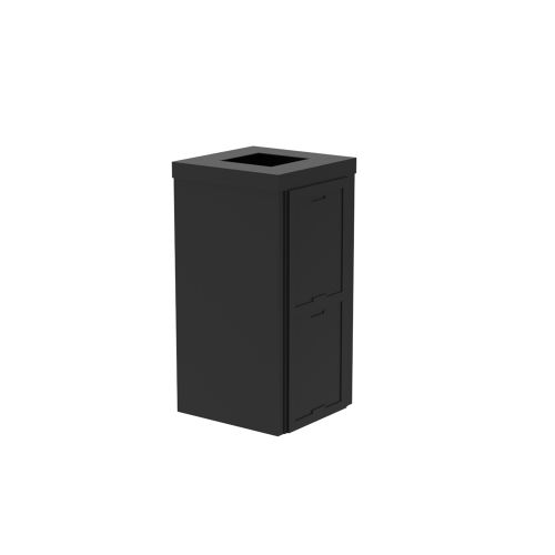 Metal Trash Container, Black